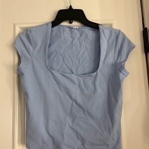 Garage Light Blue Crop Top